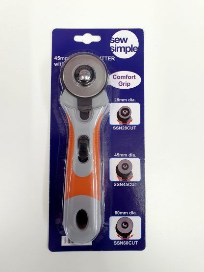Sew Simple single 45mm rotary cutter with blade, Bright Quilting