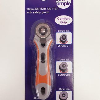 Sew Simple single 28mm rotary cutter with blade, Bright Quilting