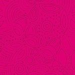 Alison Glass 2020 Sunprint Range Stitched Iodine, drawn designs on bright pink, Bright Quilting