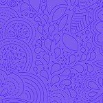 Alison Glass 2020 Sunprint Range Stitched Liberty, drawn designs in mid purple, Bright Quilting