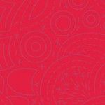Alison Glass 2020 Sunprint Range Stitched Poppy, drawn designs in bright red, Bright Quilting