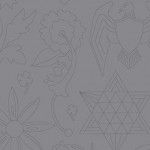 Alison Glass 2020 Sunprint Range Embroidery , drawn designs in mid grey, Bright Quilting