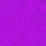 Alison Glass 2020 Sunprint Range Embroidery Jam, drawn designs in Purple, Bright Quilting
