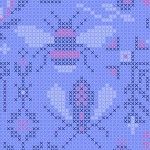 Alison Glass 2020 Sunprint Range Menagerie Opal, cross stitch effect in lavender and pink, Bright Quilting