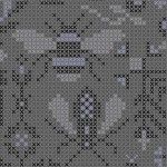 Alison Glass 2020 Sunprint Range Menagerie Pepper, cross stitch effect in dark and light grey, Bright Quilting