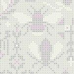 Alison Glass 2020 Sunprint Range Menagerie Unicorn, cross stitch effect in pale silver and pink, Bright Quilting