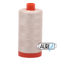 Aurifil 100% Cotton Thread 2310 Light Beige, Bright Quilting