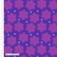 Craft Cotton Makoti Purple Flower Fabric, Bright Quilting