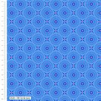 Craft Cotton Makoti Blue Geo Circle Fabric, Bright Quilting