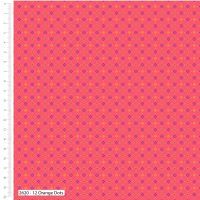 Craft Cotton Makoti Orange Dot Fabric, Bright Quilting