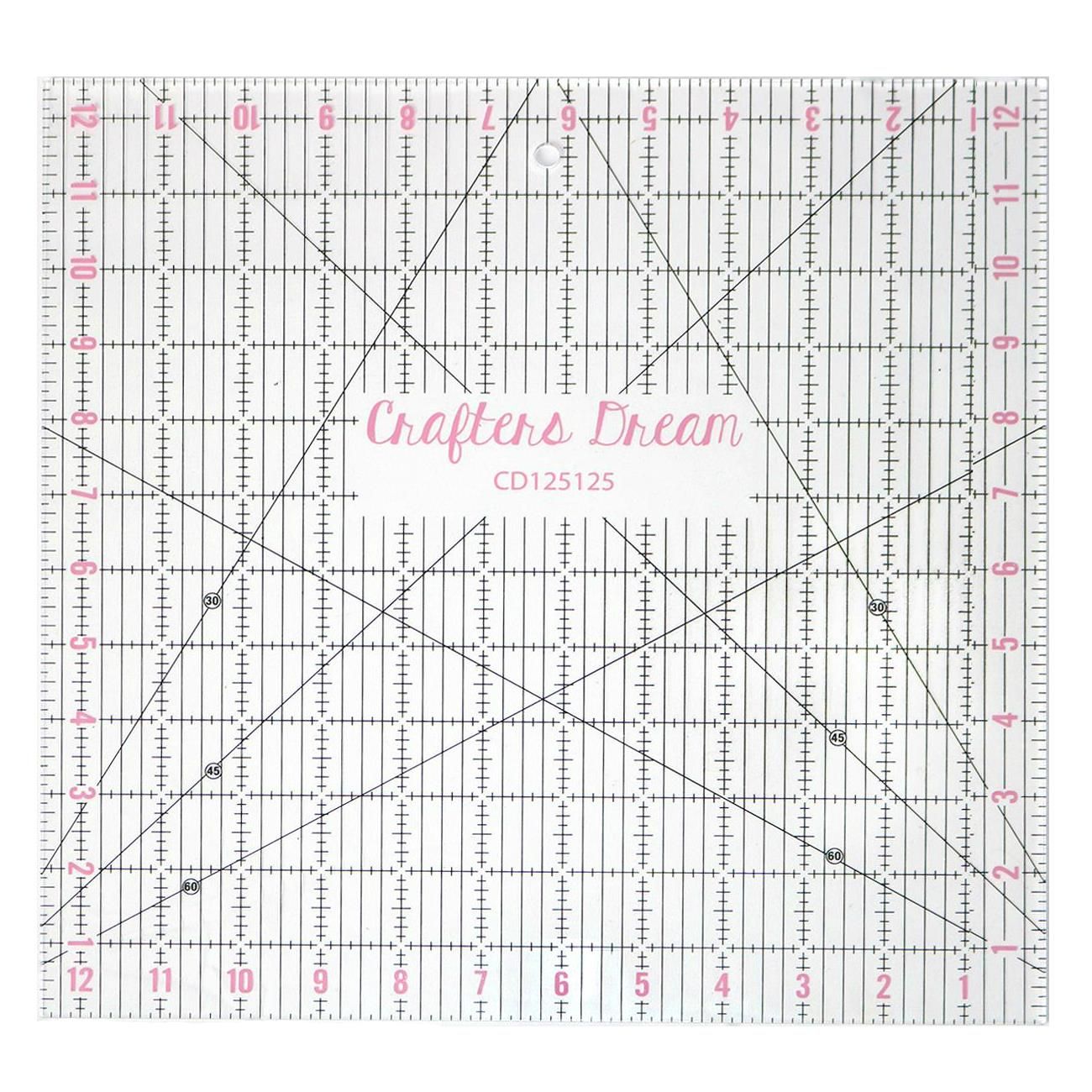 Crafters Dream 12.5" x 12.5" Square Ruler Bright Quilting