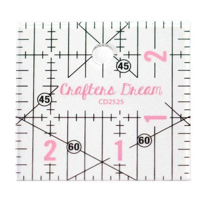 Crafters Dream 2.5" by 2.5" cutting square, Bright Quilting
