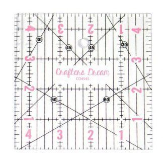 Crafters Dream 4.5" by 4.5" cutting square, Bright Quilting
