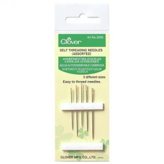 Clover Assorted Sizes Self Threading Needles, Bright Quilting