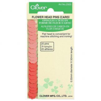 Clover Fine Flower Head Pins Pack of 20, Bright Quilting