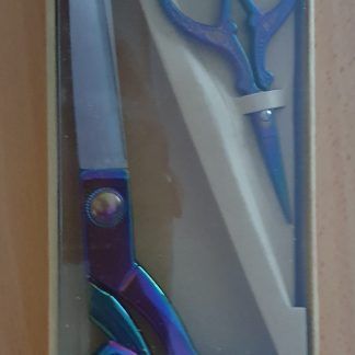 Rainbow Scissor Gift Set 21.5cm Shears, 11.5cm Embroidery Scissors with Thimble and Pins