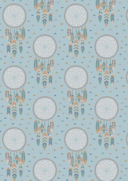 Lewis and Irene To Catch A Dream Dream Catchers on Light Blue Fabric Bright Quilting