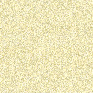 Makower Classic Foliage Scrolls Gold Scrolls on a Cream background Bright Quilting