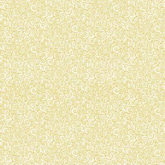 Makower Classic Foliage Scrolls Gold Scrolls on a Cream background Bright Quilting