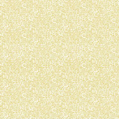 Makower Classic Foliage Scrolls Gold Scrolls on a Cream background Bright Quilting