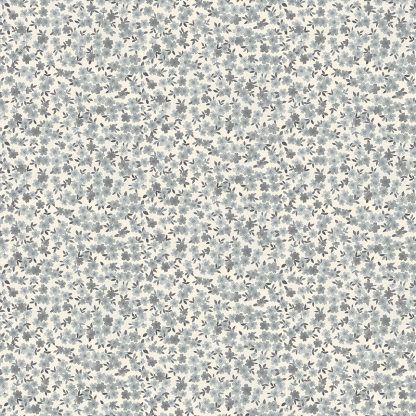 Makower Tranquillity Blossom Grey/White Background with Grey Flowers Bright Quilting