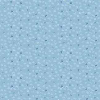 Makower Tranquillity Floret Blue Background with Blue Flowers Bright Quilting