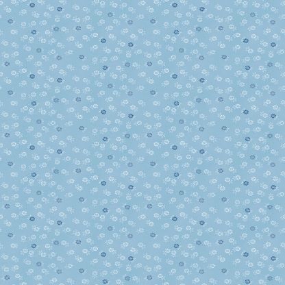 Makower Tranquillity Floret Blue Background with Blue Flowers Bright Quilting