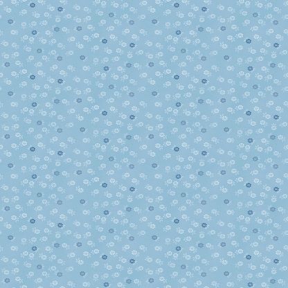 Makower Tranquillity Floret Blue Background with Blue Flowers Bright Quilting