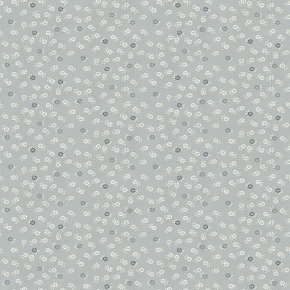 Makower Tranquillity Floret Grey Background with Grey Flowers Bright Quilting