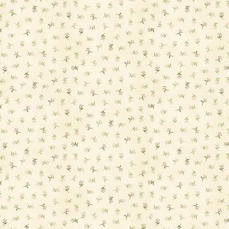 Makower Tranquillity Sprig Cream Background with Pink Flowers Bright Quilting