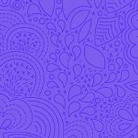 Alison Glass 2020 Sunprint Range Stitched Peacock, drawn designs on purple, Bright Quilting