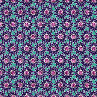 Makower Henna Sunflower Lilac/Turquoise Bright Quilting