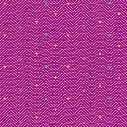 Makower Henna Zig Zag Pink Bright Quilting