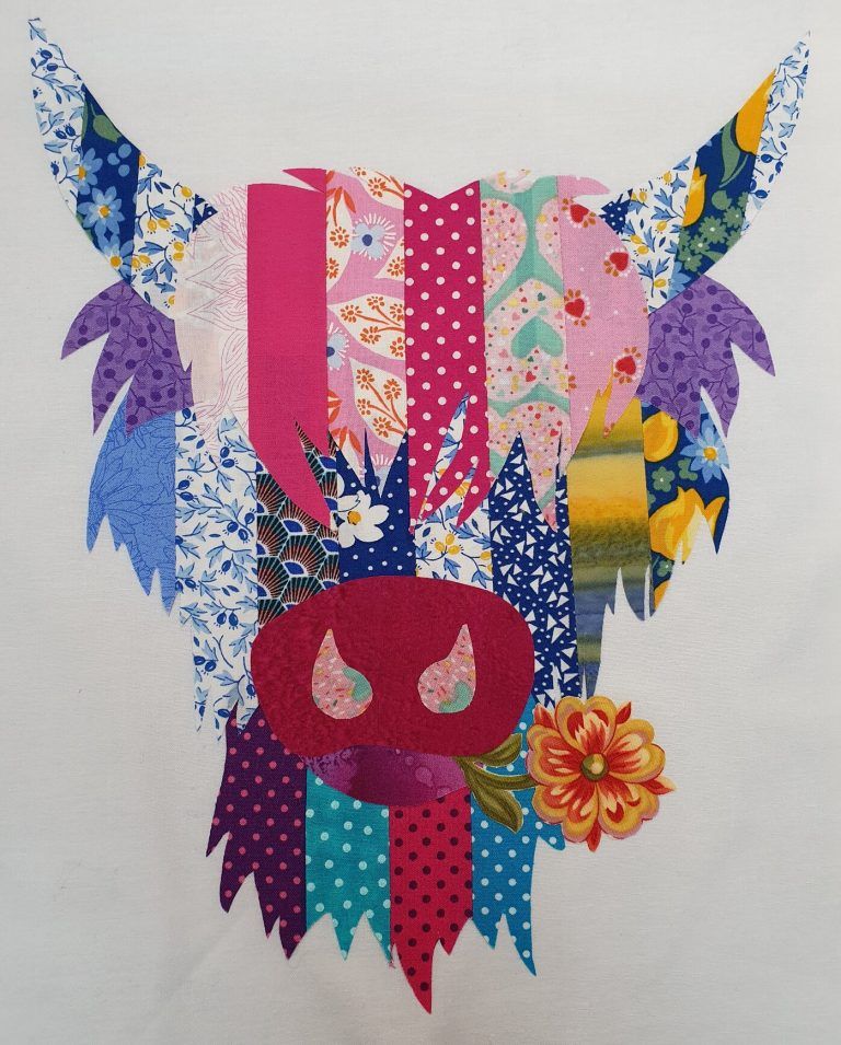 Highland Cow Pattern by Delphine Brooks Bright Quilting