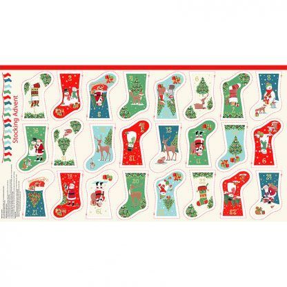Makower Merry Mini Stocking Advent Calendar - Bright Quilting