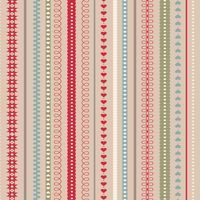 Lewis and Irene Gingerbread Season Fabric C86.2 Red, cream and blue patterned stripes on a beige background Bright Quilting