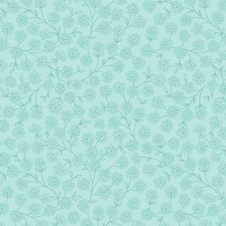 Lewis and Irene Spring Flowers Range Floral Vines on Light Aqua Bright Quilting