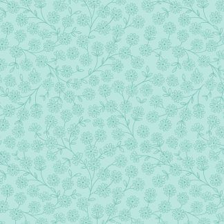 Lewis and Irene Spring Flowers Range Floral Vines on Light Aqua Bright Quilting