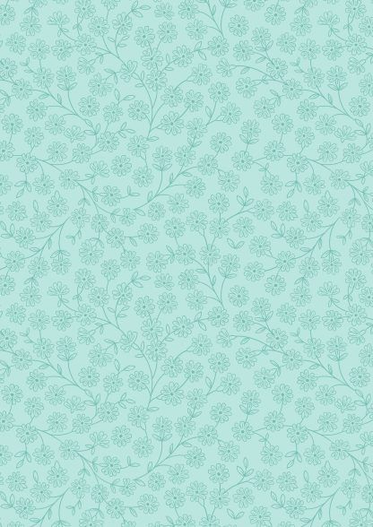 Lewis and Irene Spring Flowers Range Floral Vines on Light Aqua Bright Quilting