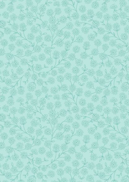 Lewis and Irene Spring Flowers Range Floral Vines on Light Aqua Bright Quilting