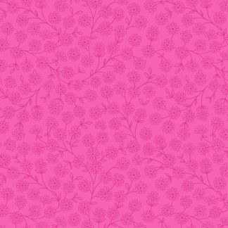 Lewis and Irene Spring Flowers Range Floral Vines on Bright Pink Bright Quilting