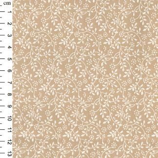 Floral Vine white on Beige Bright Quilting