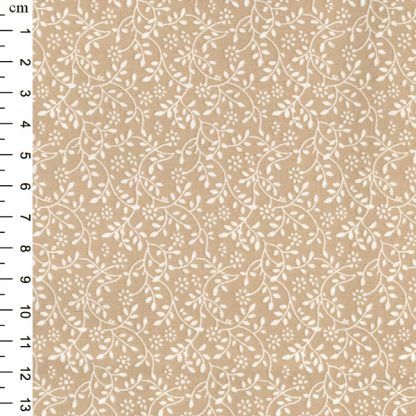 Floral Vine white on Beige Bright Quilting