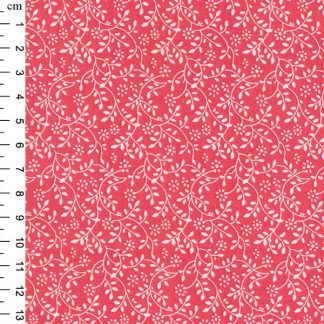 Floral Vine white on Calypso Red/Pink Bright Quilting