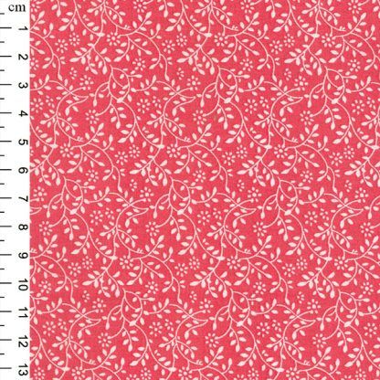 Floral Vine white on Calypso Red/Pink Bright Quilting