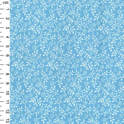 Floral Vine white on Candy Blue Bright Quilting