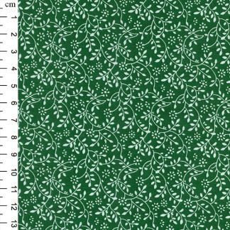 Floral Vine white on Emerald Green Bright Quilting