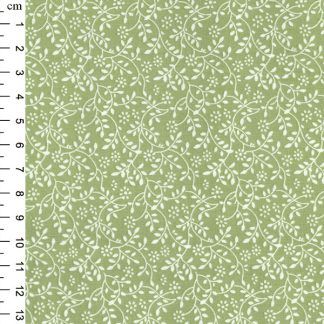 Floral Vine white on Meadow Green Bright Quilting