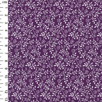 Floral Vine white on Purple Bright Quilting