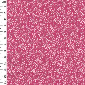 Floral Vine white on Raspberry Bright Quilting